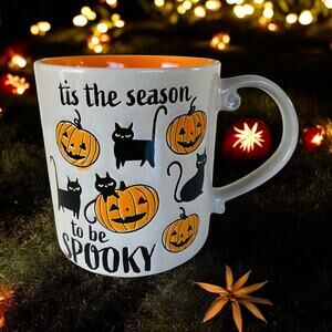 NEW Halloween Eli + Ana Tis the Season to be Spooky Black Cat Coffee Tea Mug